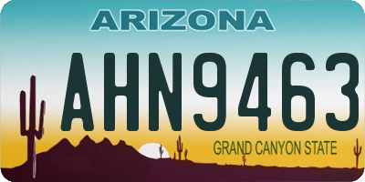 AZ license plate AHN9463