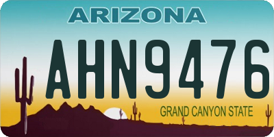 AZ license plate AHN9476