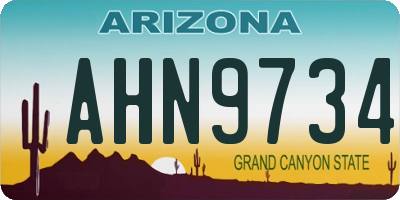 AZ license plate AHN9734