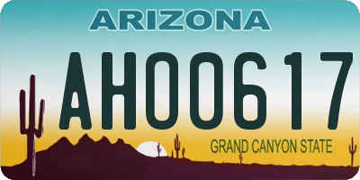 AZ license plate AHO0617