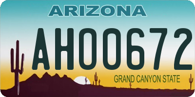 AZ license plate AHO0672