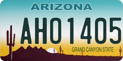 AZ license plate AHO1405