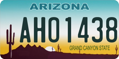 AZ license plate AHO1438