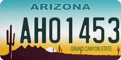 AZ license plate AHO1453