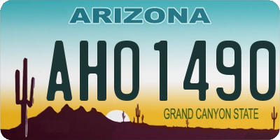 AZ license plate AHO1490