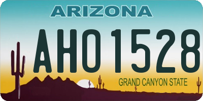 AZ license plate AHO1528