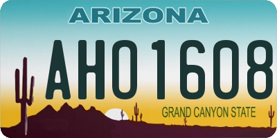 AZ license plate AHO1608