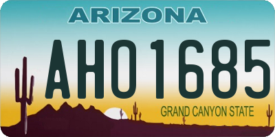 AZ license plate AHO1685