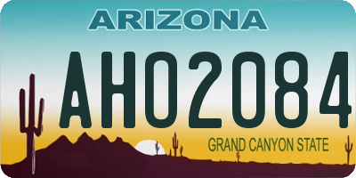 AZ license plate AHO2084