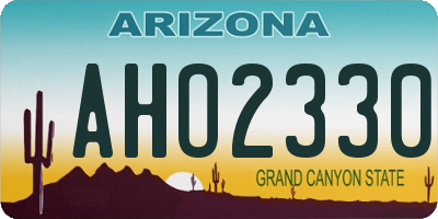 AZ license plate AHO2330