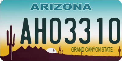 AZ license plate AHO3310