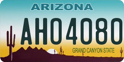 AZ license plate AHO4080