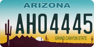 AZ license plate AHO4445