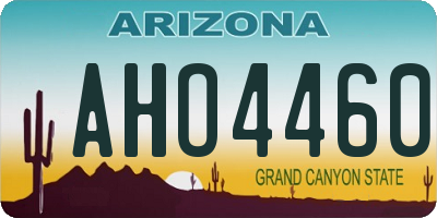 AZ license plate AHO4460