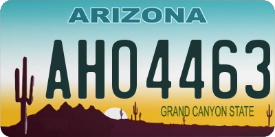 AZ license plate AHO4463