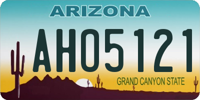 AZ license plate AHO5121