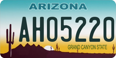 AZ license plate AHO5220