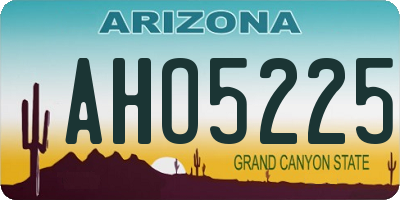 AZ license plate AHO5225