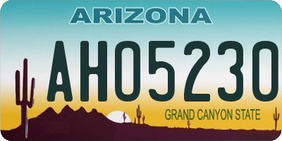 AZ license plate AHO5230