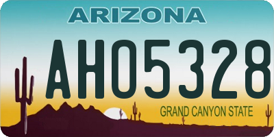 AZ license plate AHO5328