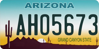 AZ license plate AHO5673