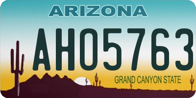 AZ license plate AHO5763