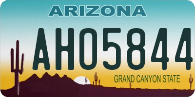 AZ license plate AHO5844