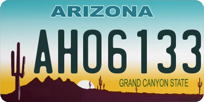 AZ license plate AHO6133