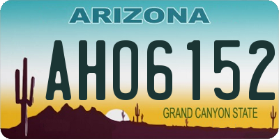 AZ license plate AHO6152