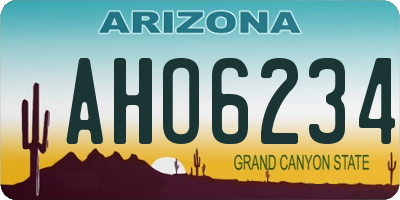 AZ license plate AHO6234