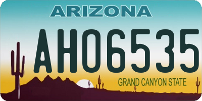 AZ license plate AHO6535