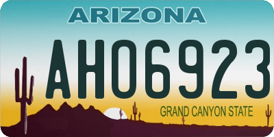 AZ license plate AHO6923