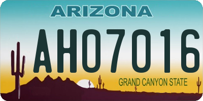 AZ license plate AHO7016