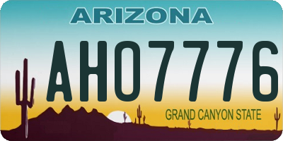 AZ license plate AHO7776
