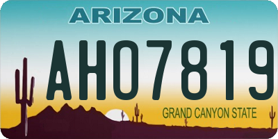 AZ license plate AHO7819