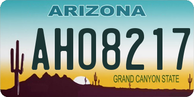 AZ license plate AHO8217