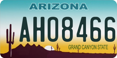 AZ license plate AHO8466