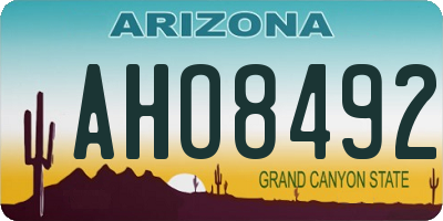 AZ license plate AHO8492