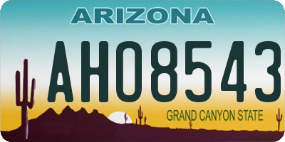 AZ license plate AHO8543