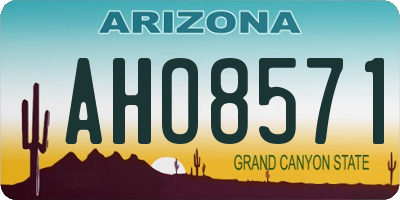 AZ license plate AHO8571