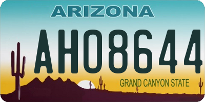 AZ license plate AHO8644