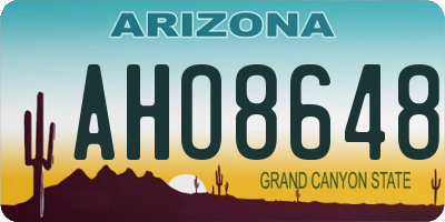 AZ license plate AHO8648