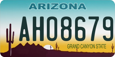 AZ license plate AHO8679