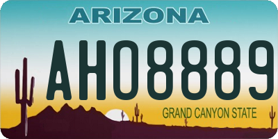 AZ license plate AHO8889