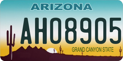 AZ license plate AHO8905