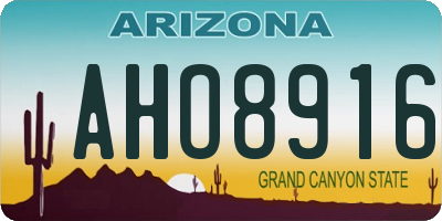 AZ license plate AHO8916