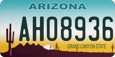 AZ license plate AHO8936