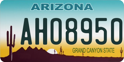 AZ license plate AHO8950