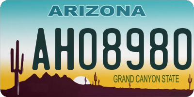 AZ license plate AHO8980