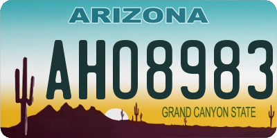 AZ license plate AHO8983